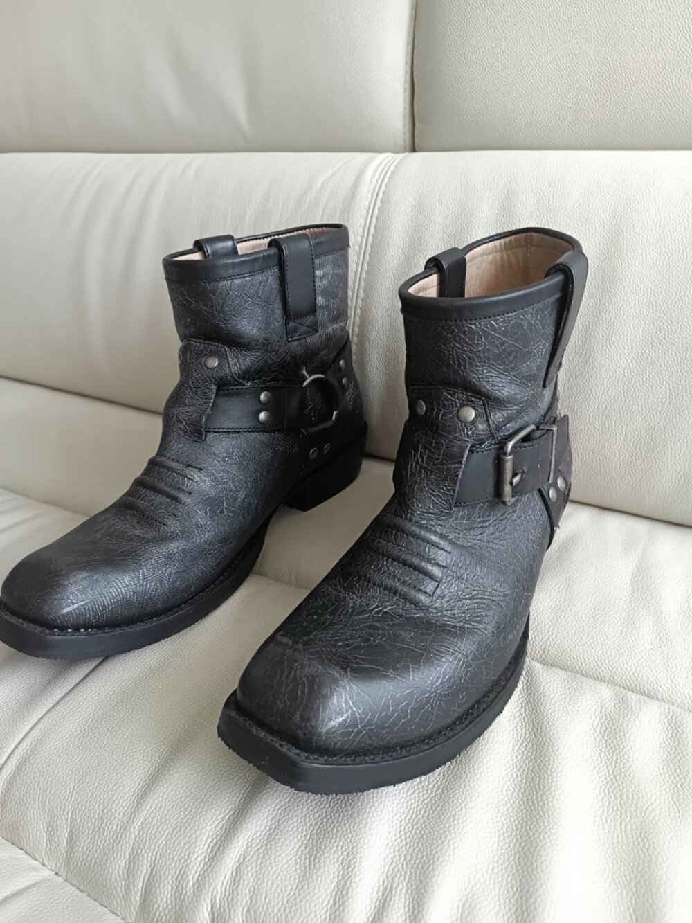 Fluvog Leeds Earl of Warwick boots Pewter/Black US12